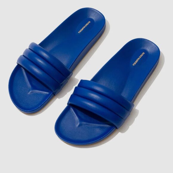 Beatrice Valenzuela cobalt blue soft leather slides / sandals - Picture 1 of 4